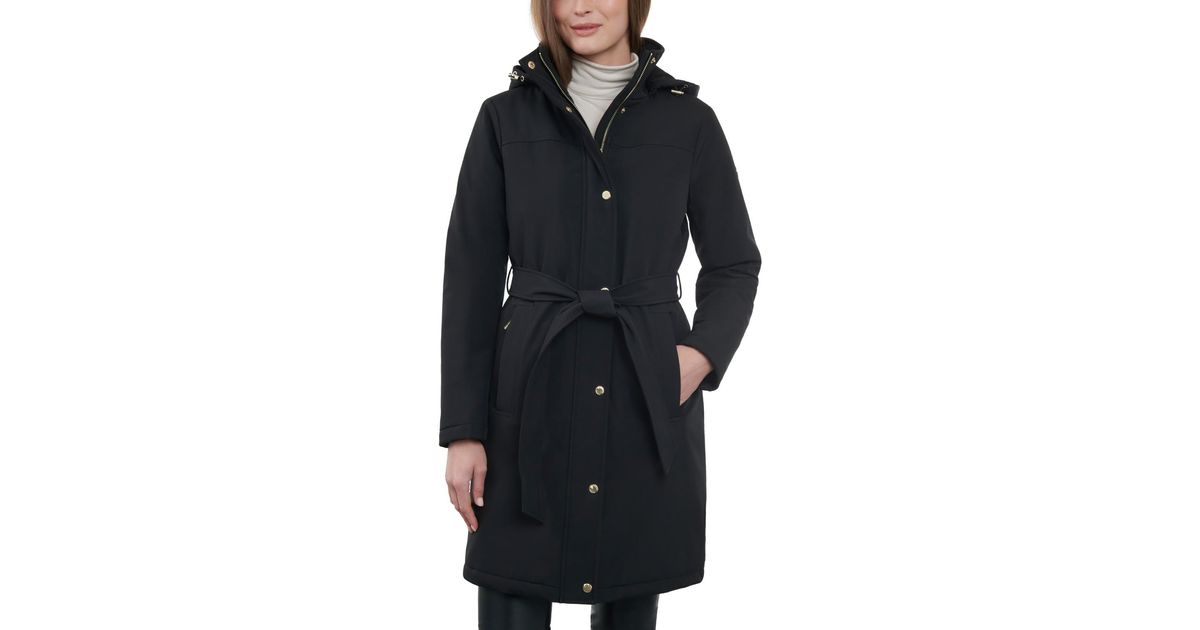 Michael kors black raincoat with hood shop