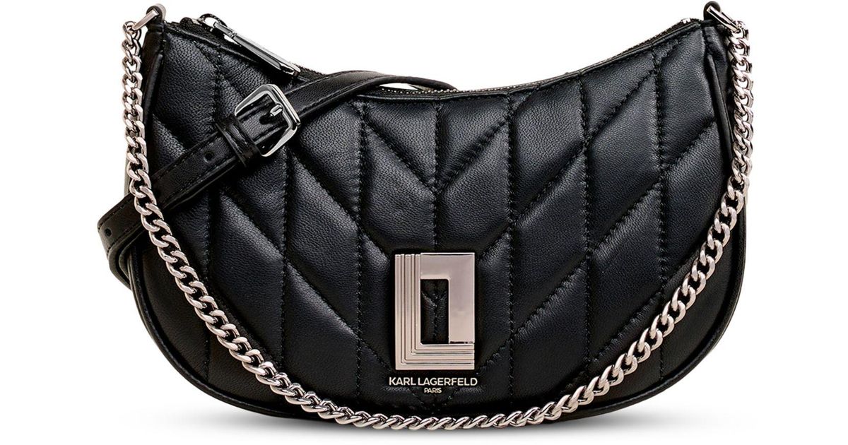 Karl Lagerfeld Lafayette Small Black Leather Demi Lyst