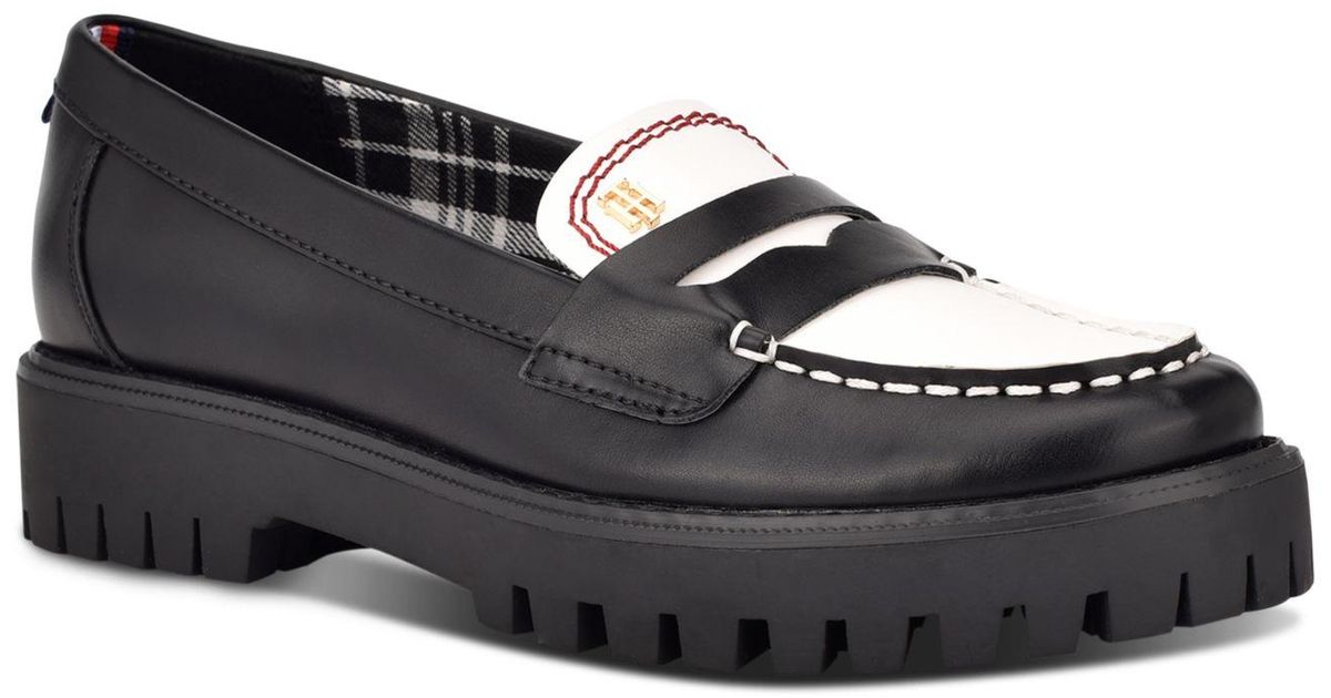 tommy hilfiger rimini lug loafer flats