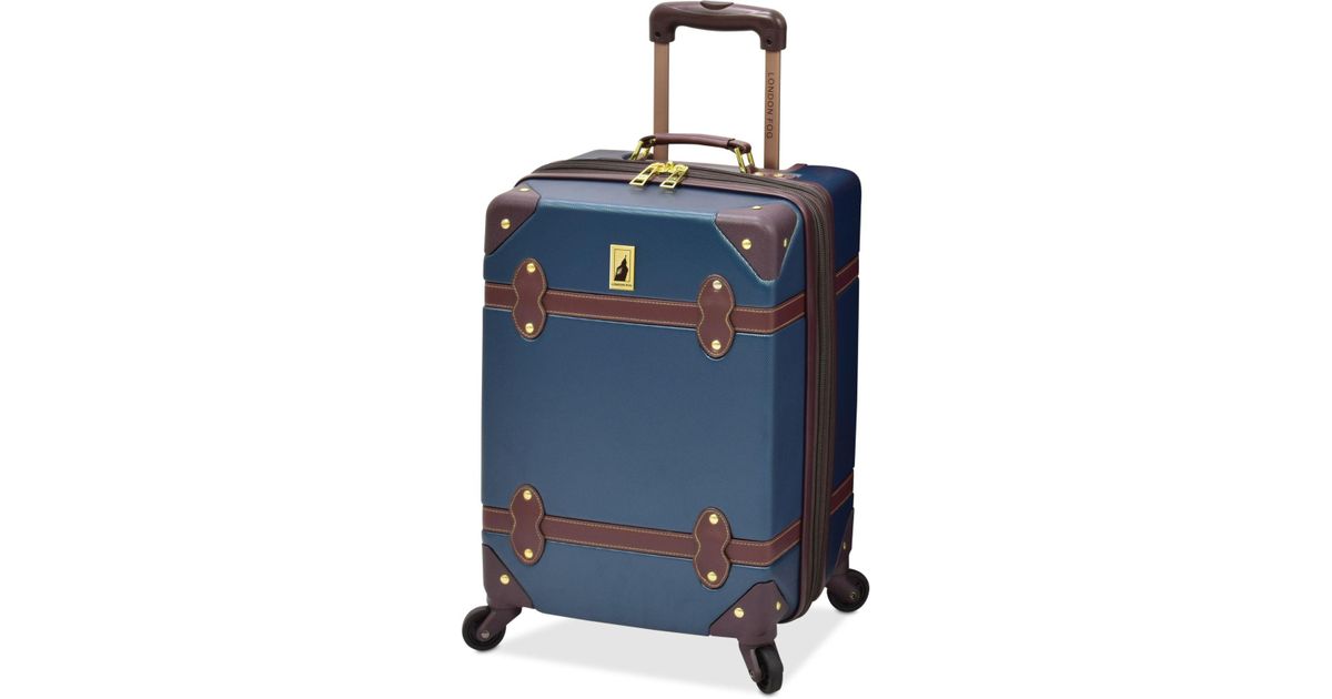 London Fog Retro 20" Carry On Expandable Spinner Suitcase in Blue Lyst