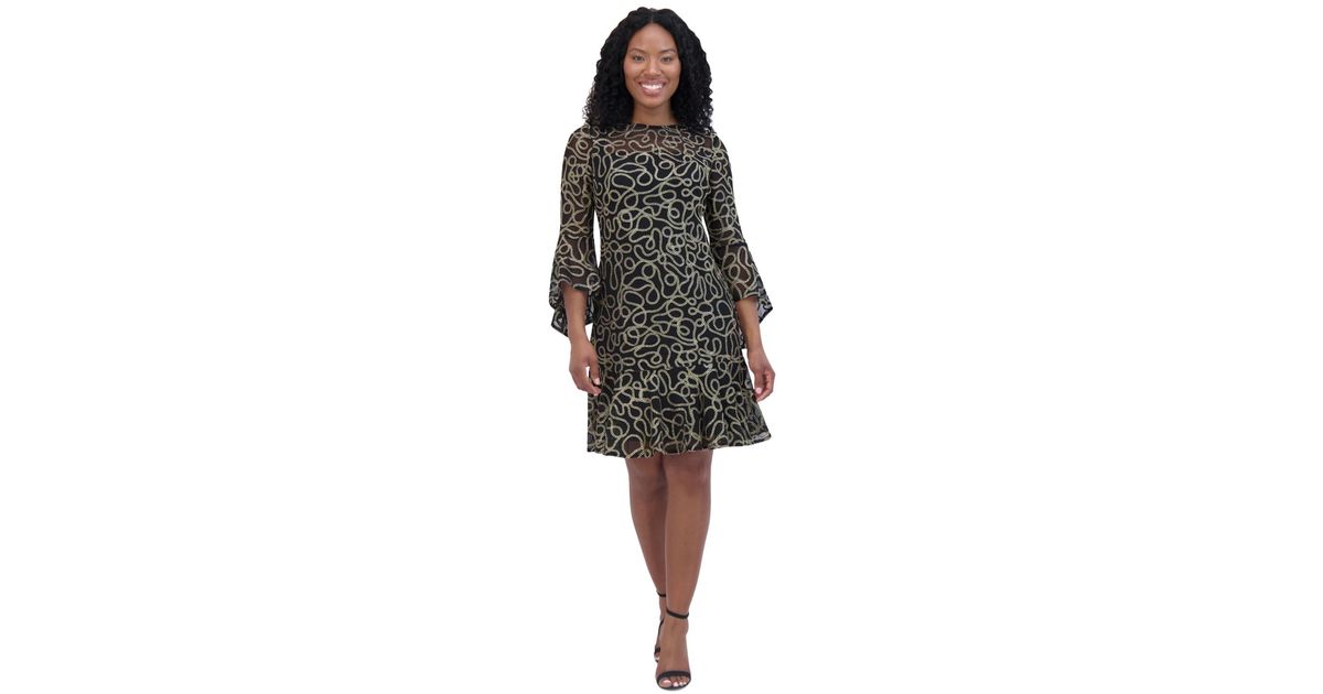 jessica embroidered illusion party dress Alex Evenings Women's Glittered Ruched Gown - ICE SAGE
