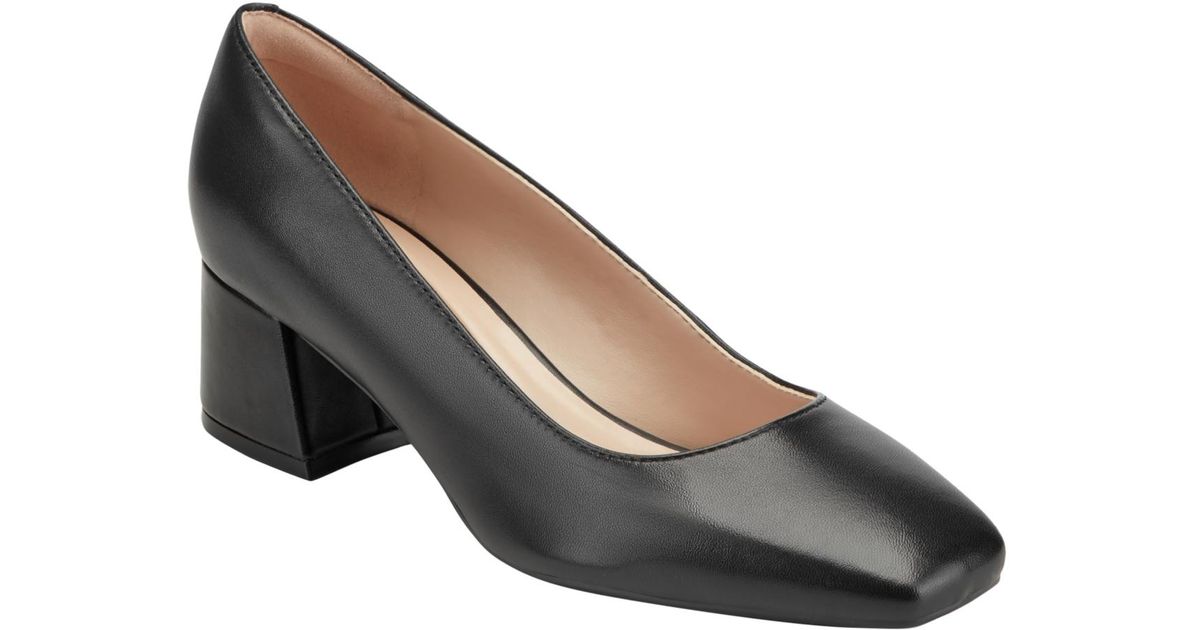 Easy Spirit Marelyn Eflex Square Toe Block Heel Pumps in Black | Lyst