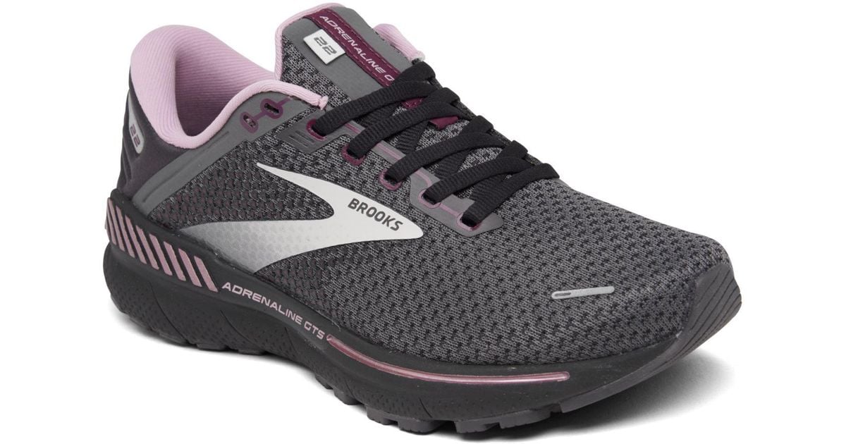 Brooks Lace Adrenaline Gts 22 Running Sneakers From Finish Line in Pearl, Black, Metallic (Black