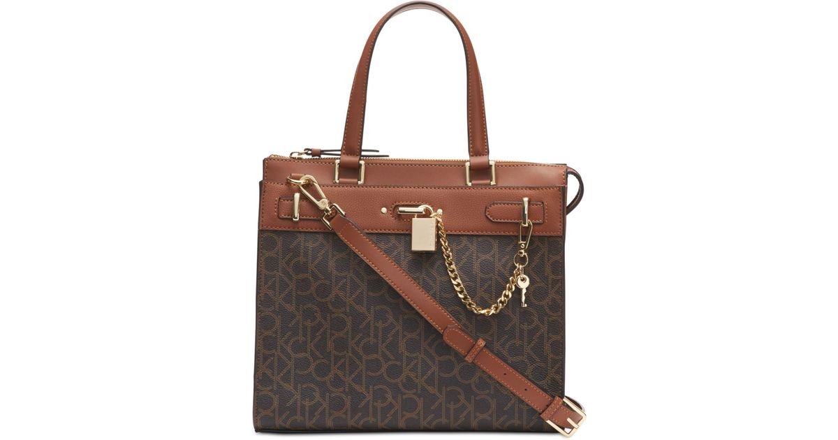calvin klein roxy leather tote