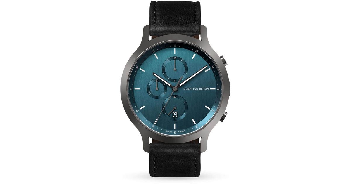 Lilienthal Berlin Myth Chronograph Leather Watch 42mm in Gray for Men