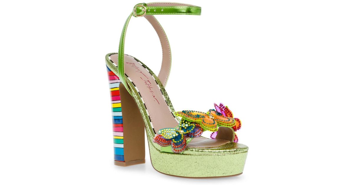 Betsey Johnson Noemi Butterfly Strap Dress Sandals in Green | Lyst