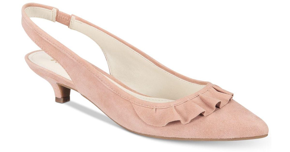 kitten heel sling back