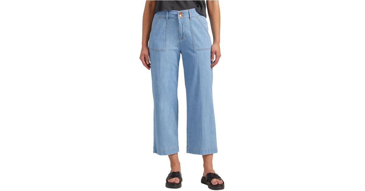 Jag High Rise Cropped Utility Jeans in Blue | Lyst
