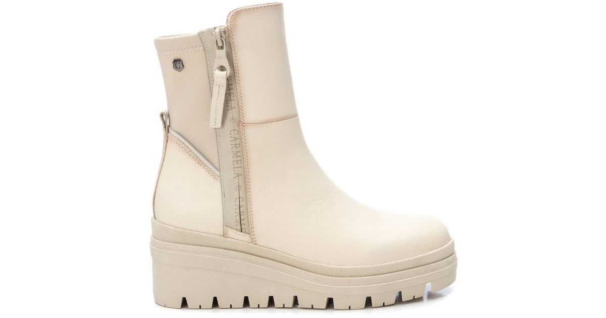 Xti Leather Boots Carmela Collection By in Natural Lyst