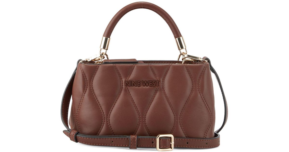 Nine West Aurelie Mini Satchel Crossbody Bag in Brown Lyst