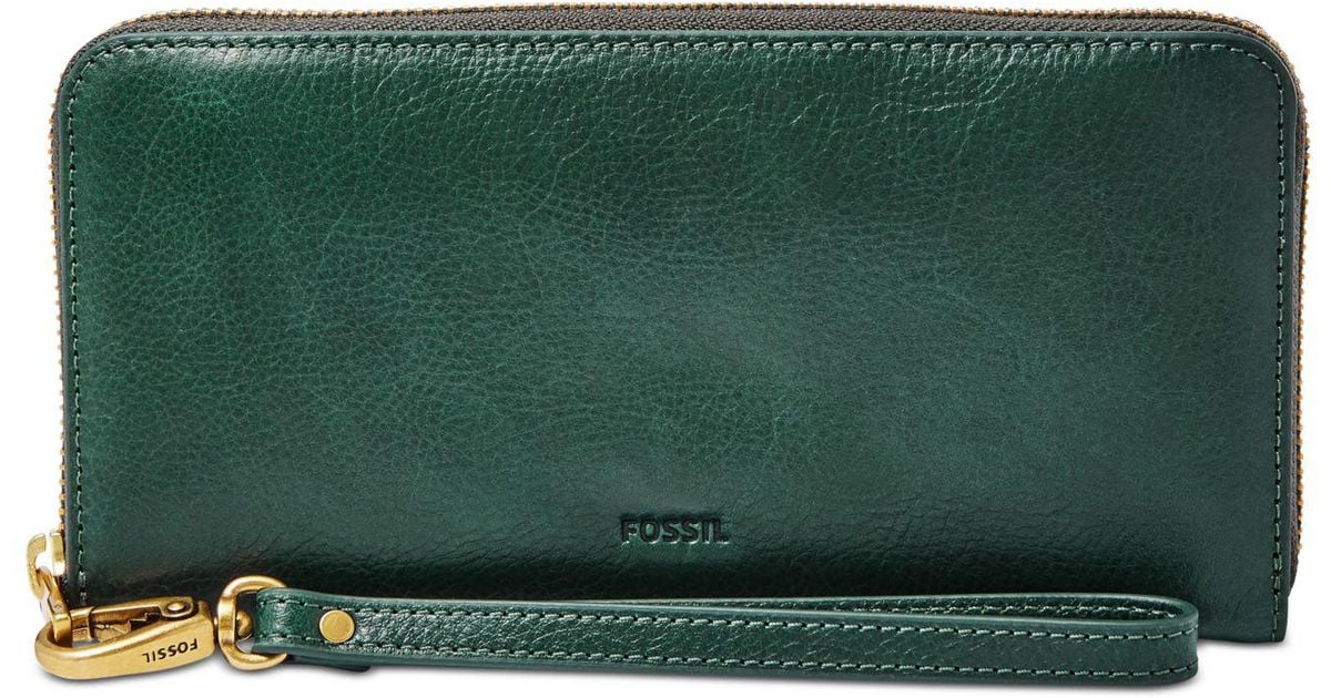 green fossil purse