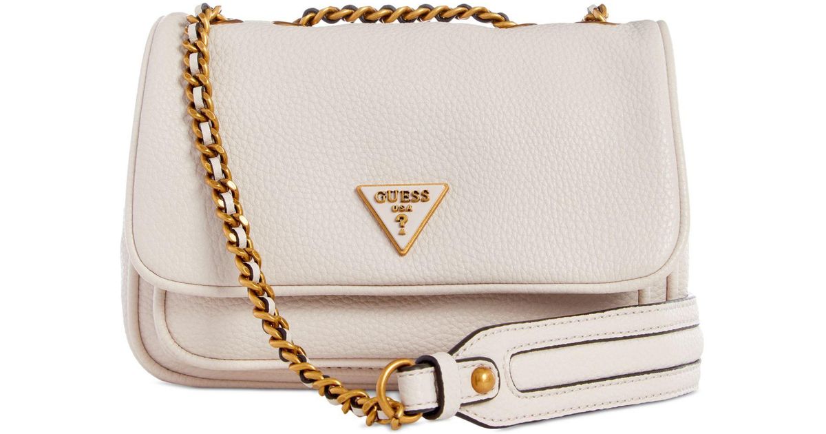 Guess Becci Mini Convertible Chain Flap Crossbody in White Lyst