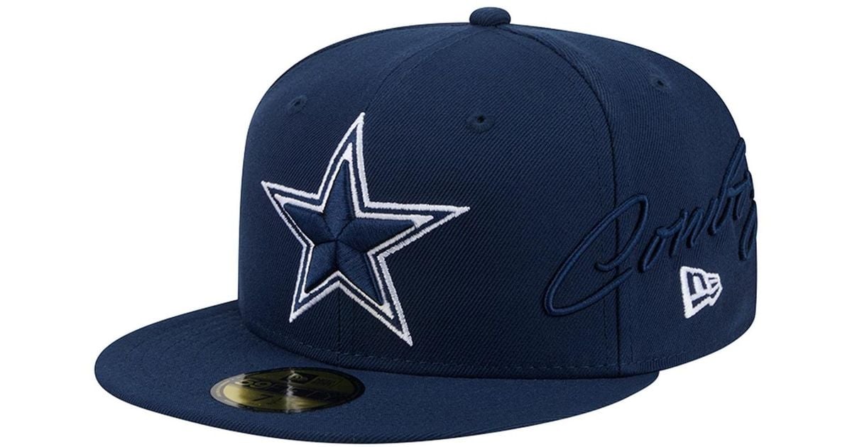 KTZ Dallas Cowboys Side Script 59fifty Fitted Hat in Blue for Men | Lyst