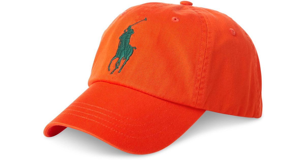 Polo Ralph Lauren Cotton Big Pony Cap in Orange for Men | Lyst
