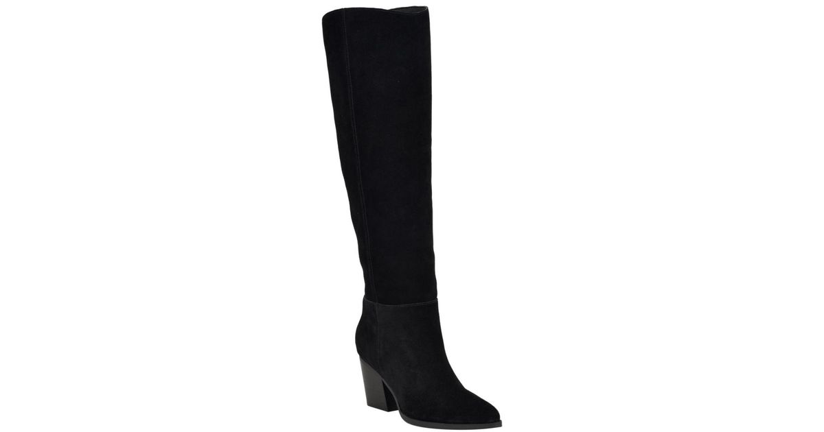 Guess Dolita Block Heel Over The Knee Dress Boots in Black | Lyst