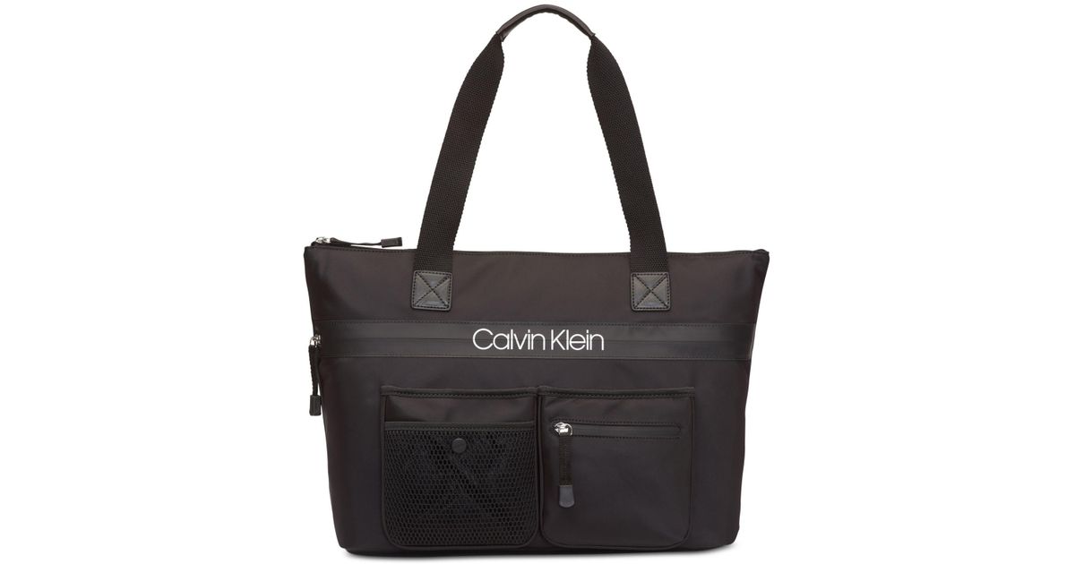calvin klein tabbie nylon tote
