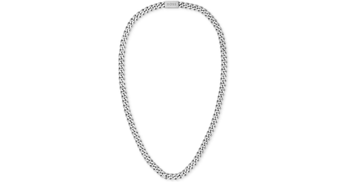 BOSS by HUGO BOSS Stainless Steel 24" Chain Necklace in Metallic for