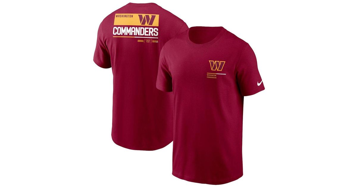 Nike Burgundy Washington Commanders Team Incline T-shirt in Red for Men ...