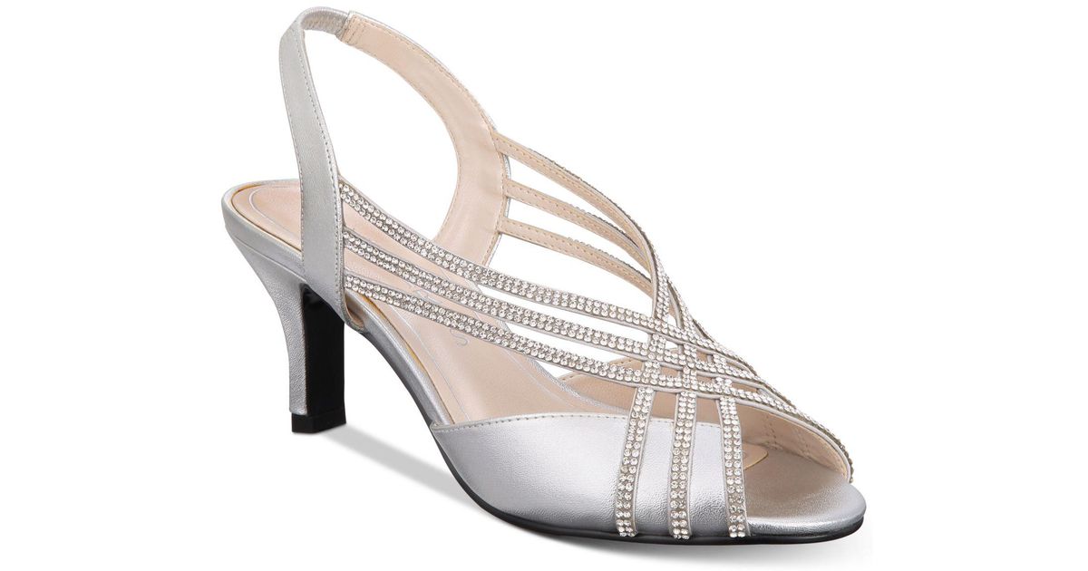 caparros silver evening shoes