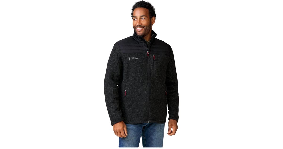 Free Country Frore Sweater Knit Fleece Jacket in Black for Men | Lyst