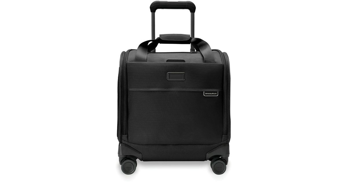 Briggs & Riley Leather Baseline Cabin Spinner in Black Lyst