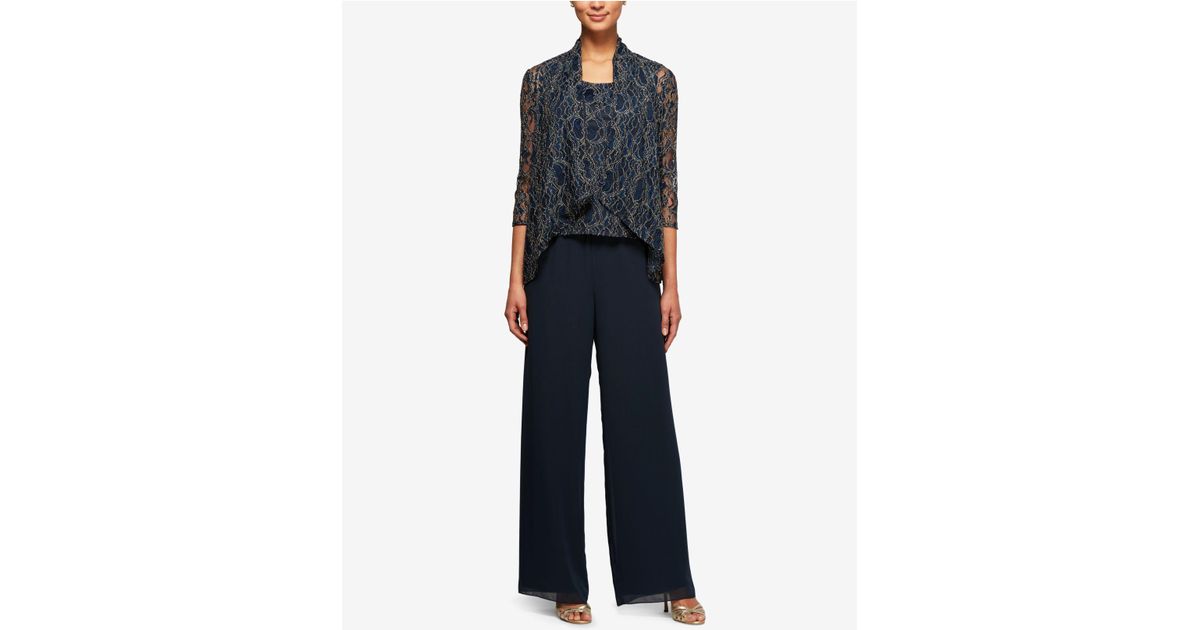 Alex Evenings 3-pc. Metallic Lace 