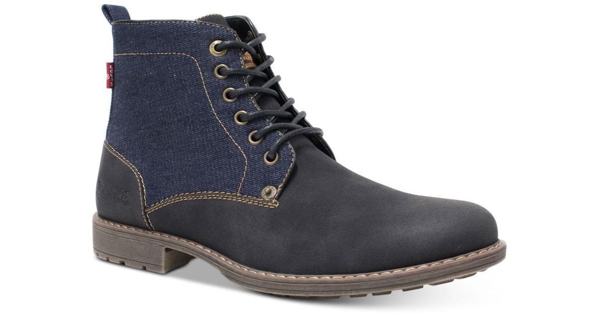 Levi's Lakeport Denim Boots in Blue for Men | Lyst