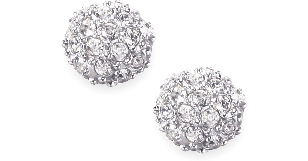 Lyst Swarovski Earrings Emma Crystal In Gray