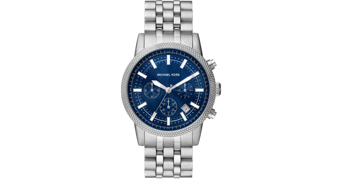 Chronograph Hutton Watch in for 43mm Steel Bracelet Gray Lyst Kors | Stainless Michael Men