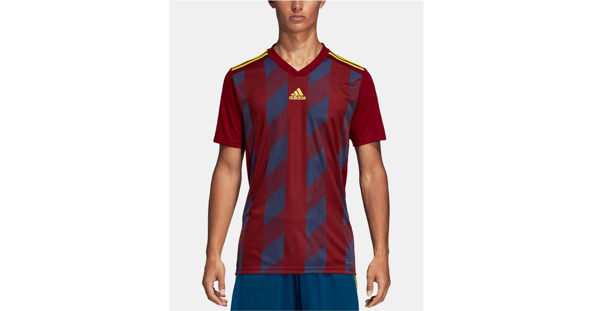 adidas Synthetic Striped Soccer Jersey in Pink (Red) for Men Lyst
