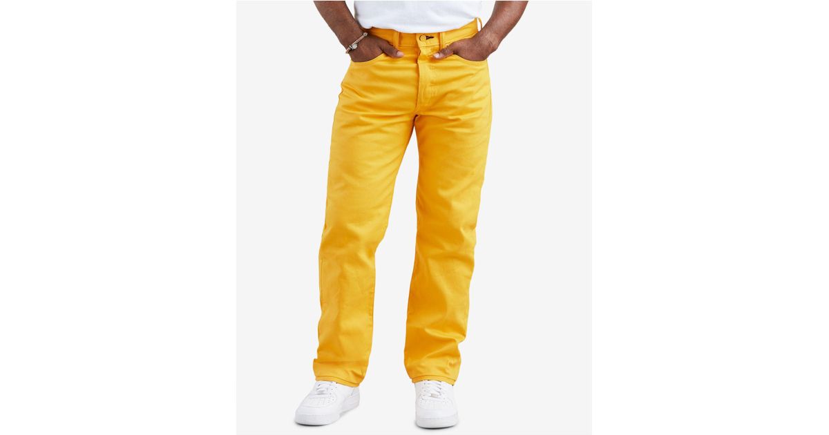 Levi's 501 Original Fit Jeans in Yellow for Men | Lyst