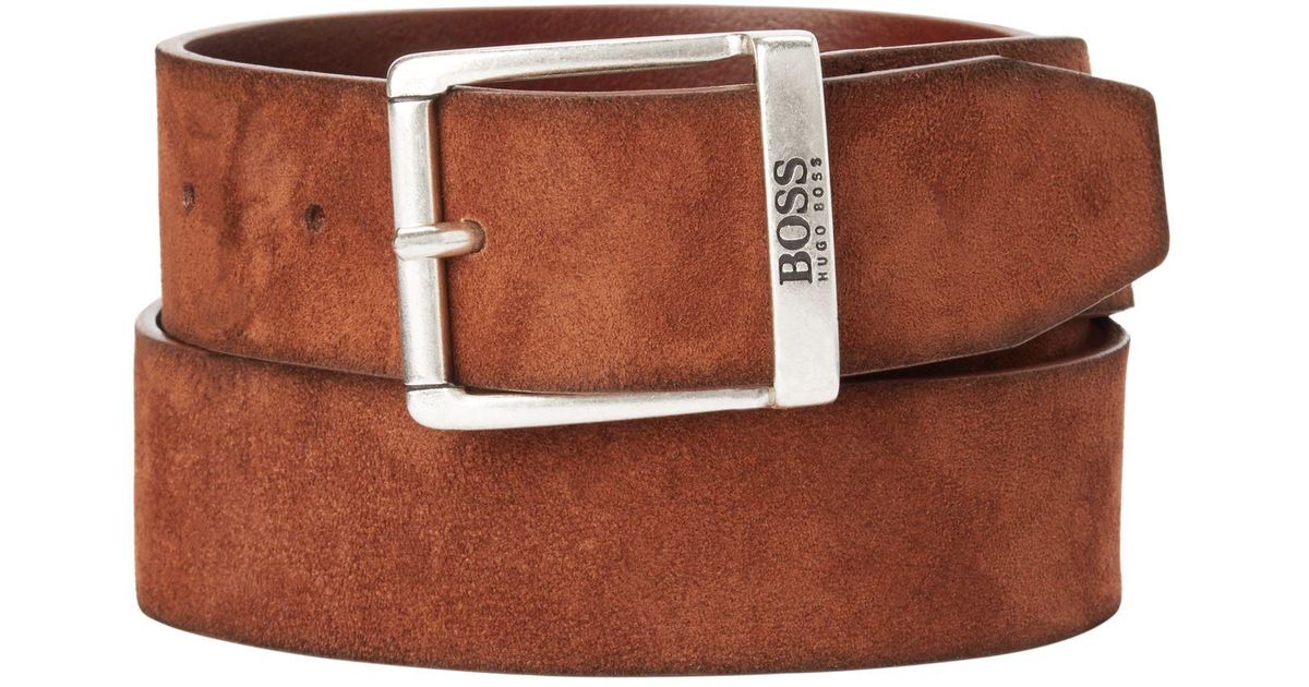 BOSS by Hugo Boss Joni Leather Belt in Brown for Men - Lyst
