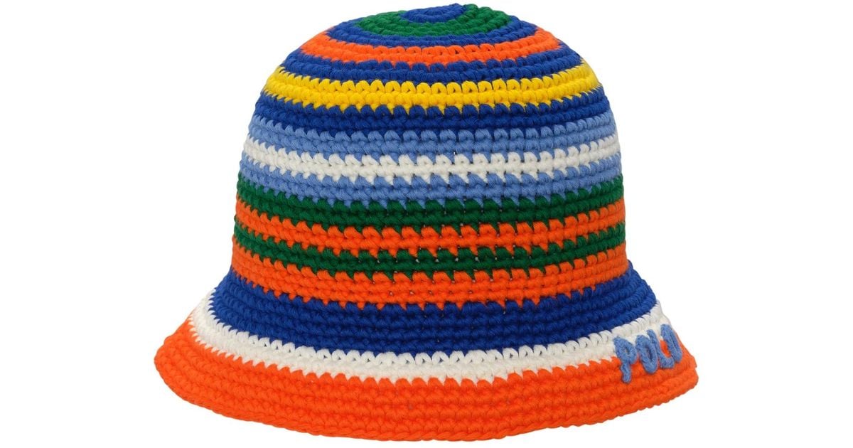 ISO!!!! Ralph Lauren Crochet Bucket Hat Polo Ralph Lauren Striped Crochet Bucket Hat (Men) | Nordstrom main image 3