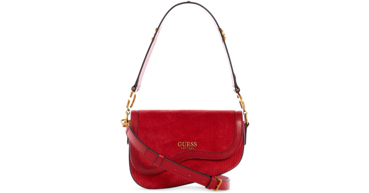 Guess Velvet G Dream Flap Shoulder Bag in Rust (Red) Lyst