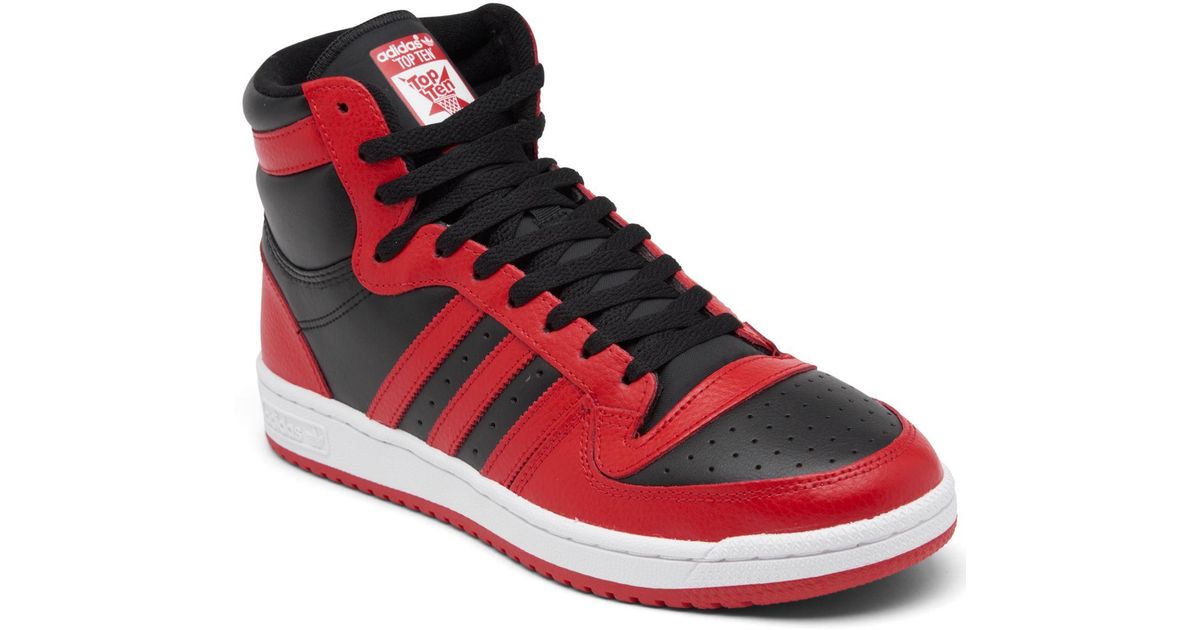 adidas Leather Top Ten Rb Casual Sneakers From Finish Line in Red for ...