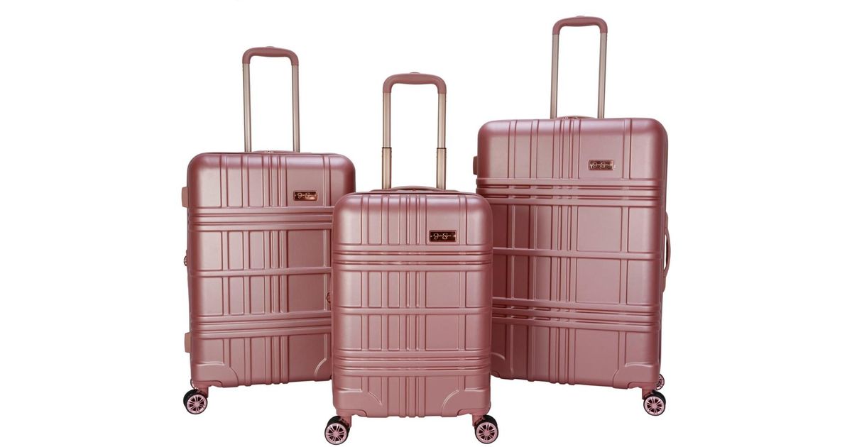 Jessica Simpson Jewel Plaid 3 Piece Hardside luggage Set in Pink Lyst