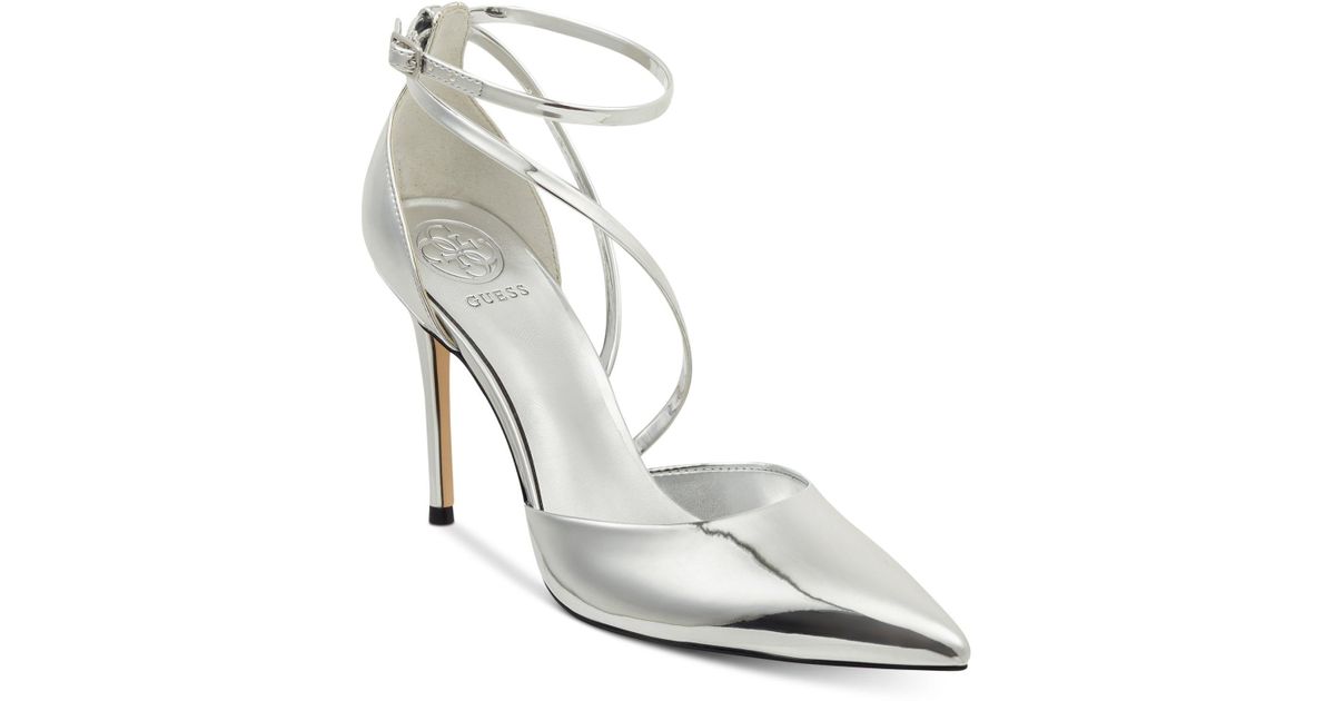 guess silver pumps