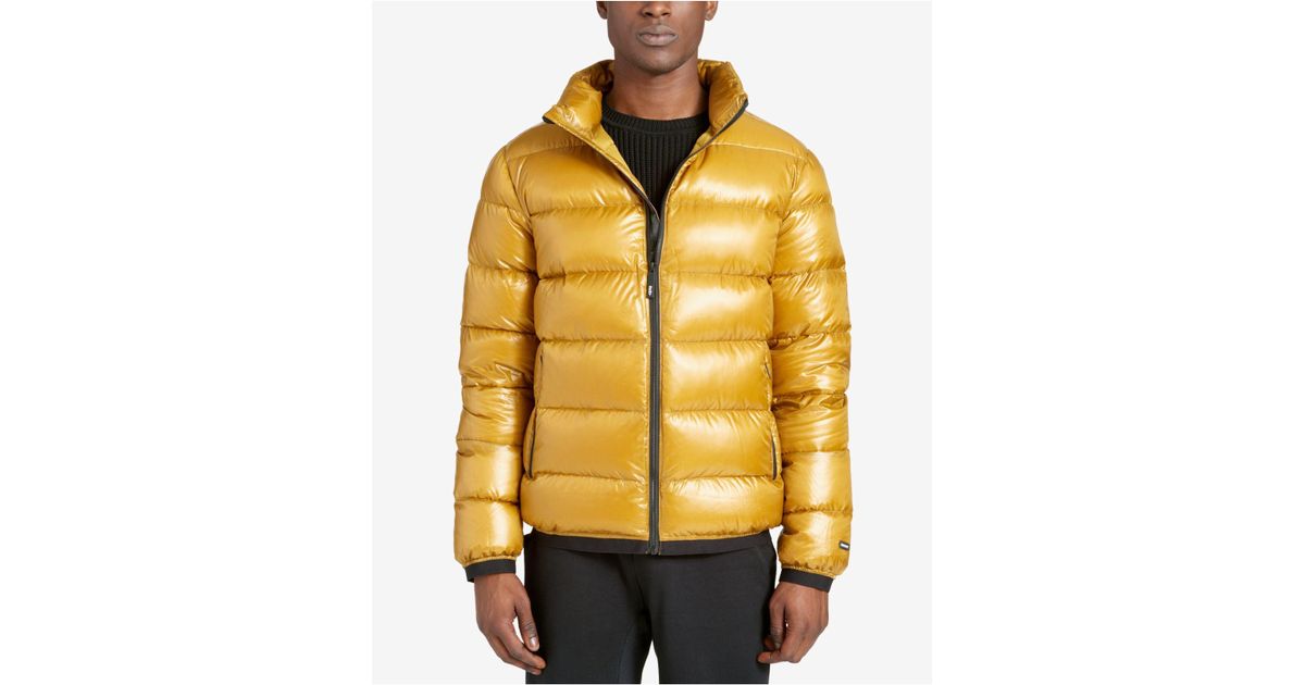 Dkny yellow puffer jacket Clearance