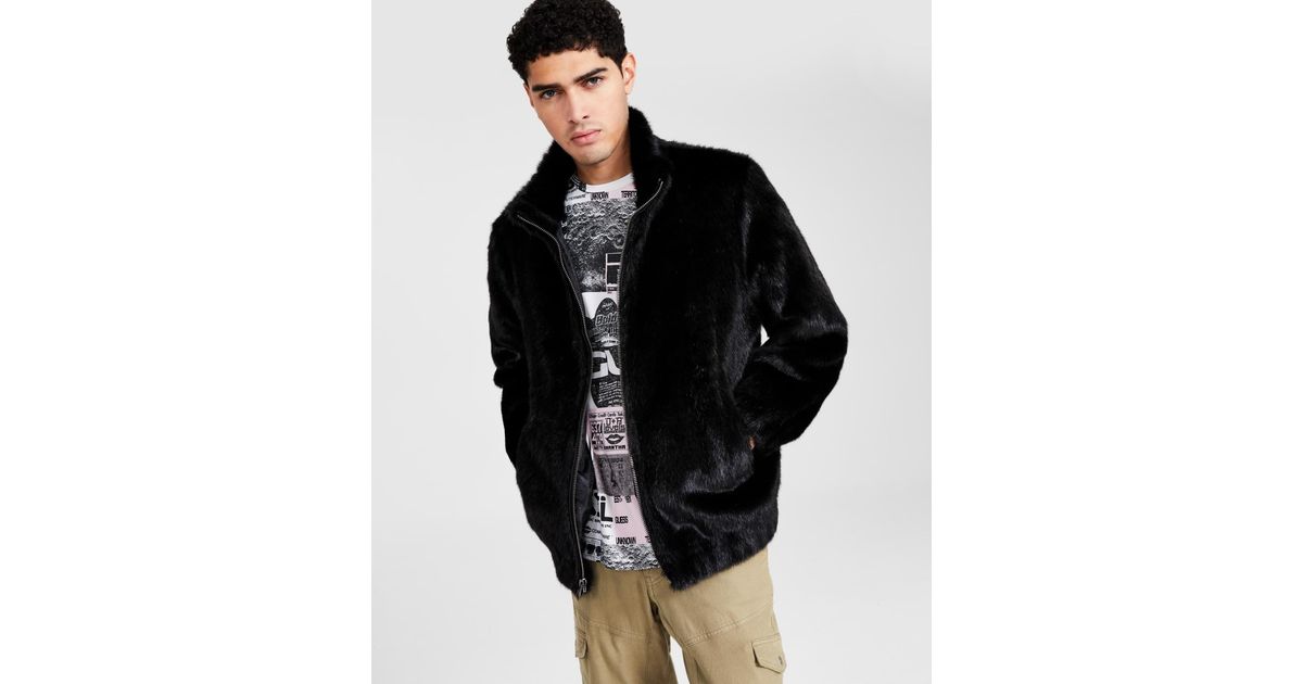 Men Faux Fur Hooded Coat Overcoat Jacket Furry Warm Zip Up Parka Outerwear  Soft | eBay