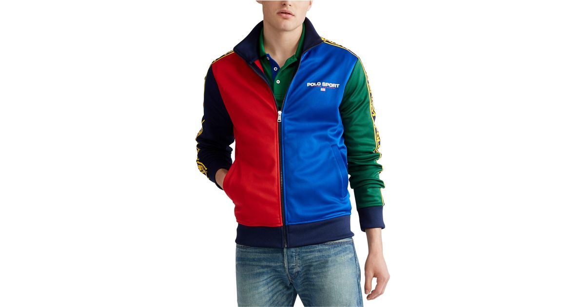 Polo Ralph Lauren Polo Sport Tricot Fleece Track Jacket in Blue for Men - Lyst