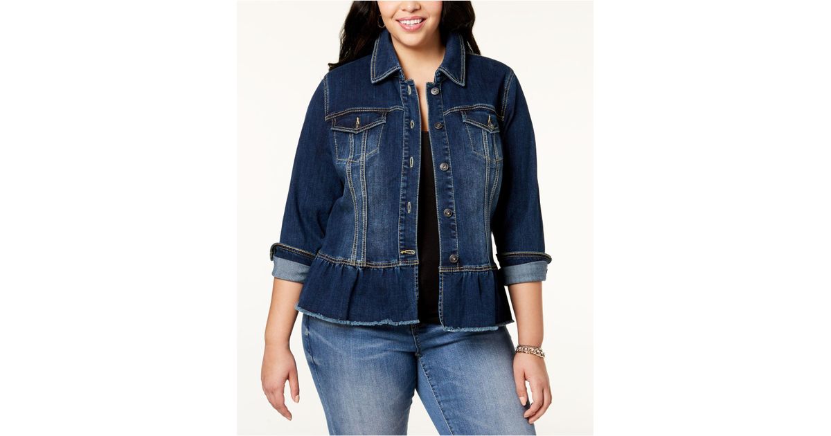 peplum denim jacket plus size