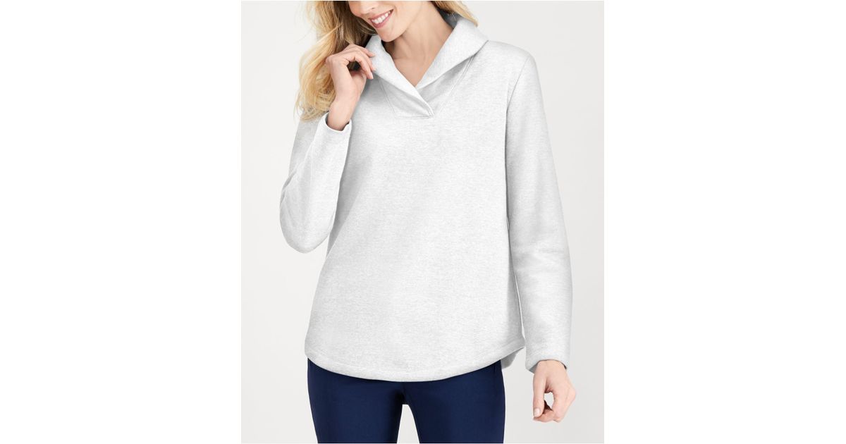 shawl collar sweatshirt
