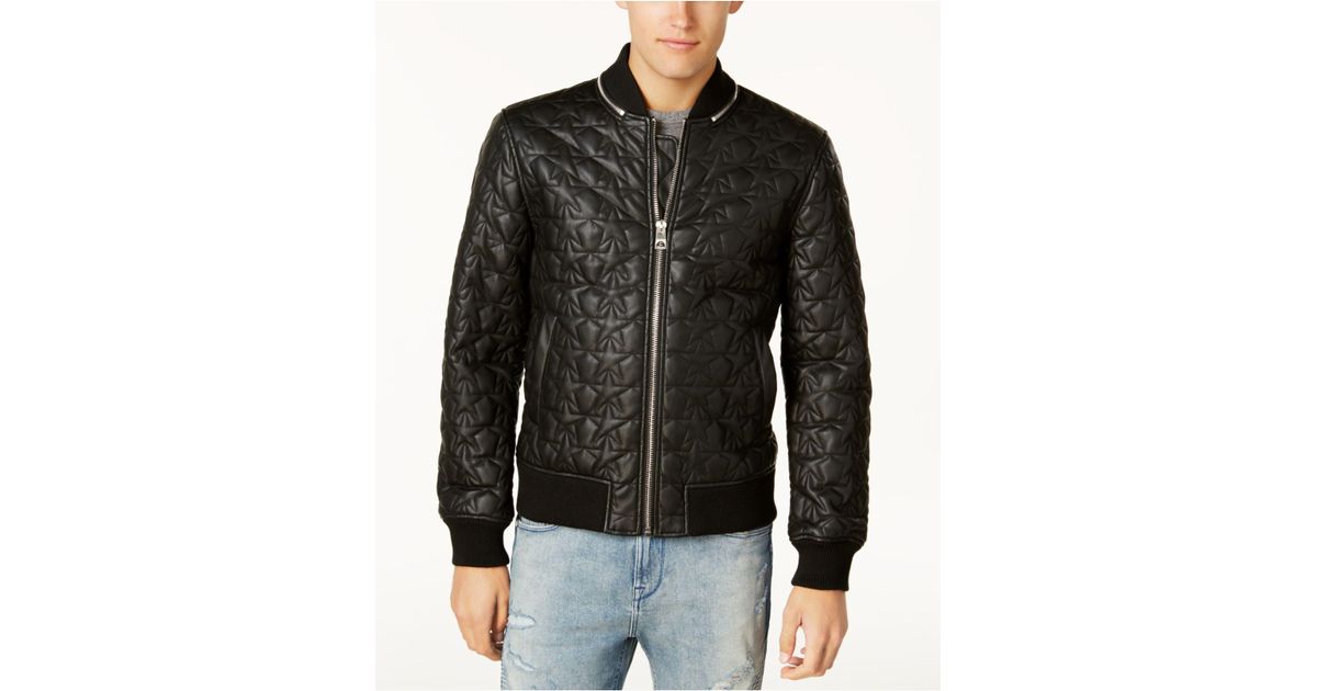 Guess Synthetic Men's Star-quilted Bomber Jacket in Black for Men - Lyst