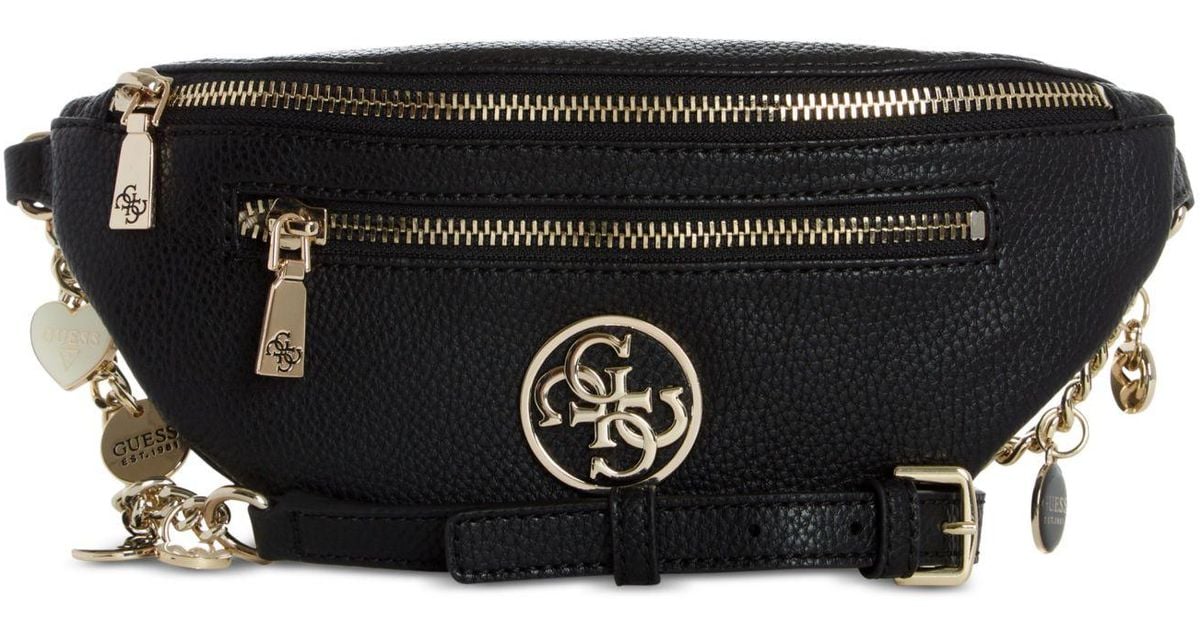 black and gold belt bag