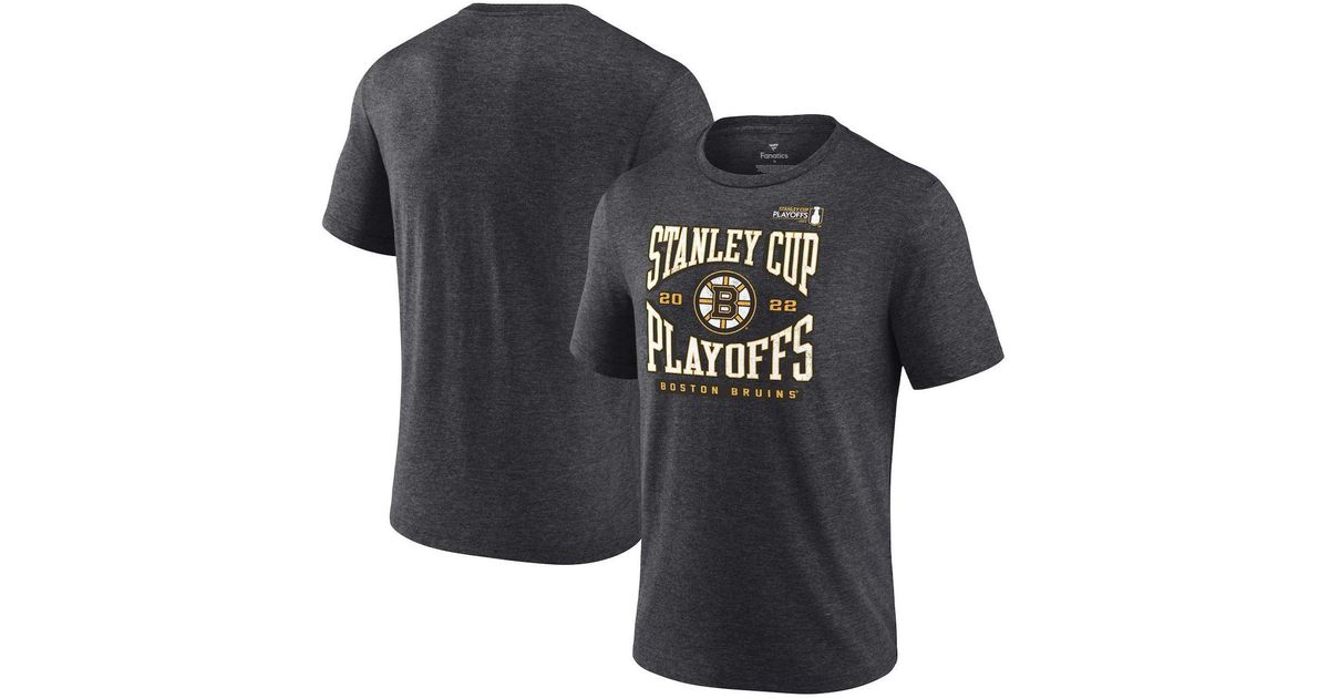 Fanatics Branded Charcoal Boston Bruins 2022 Stanley Cup Playoffs  Wraparound T-shirt in Black for Men | Lyst