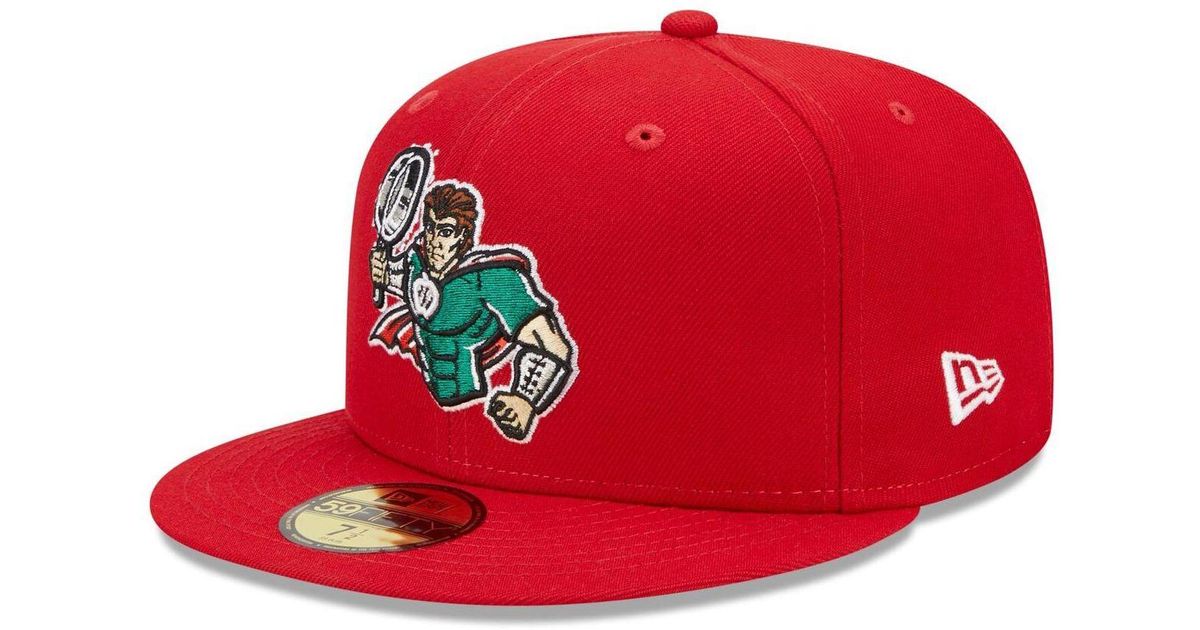 KTZ Red Fort Wayne Tincaps Marvel X Minor League 59fifty Fitted Hat for