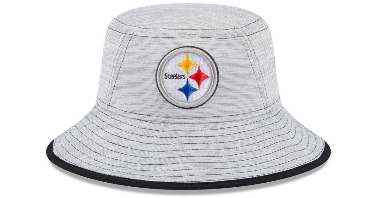 KTZ Gray Pittsburgh Steelers Game Bucket Hat in White for Men Lyst