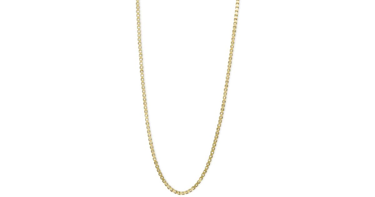 Macy's 14k Gold Necklace, 18" Plain Box Chain in Metallic Save 55 Lyst