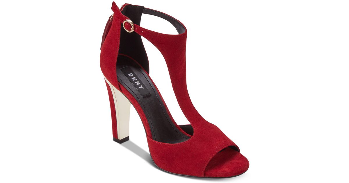 dkny red sandals