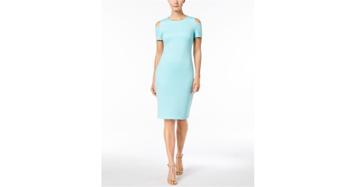 calvin klein cold shoulder sheath dress